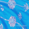 Tejidos de bordado de rayón azul liso teñidos de material superior